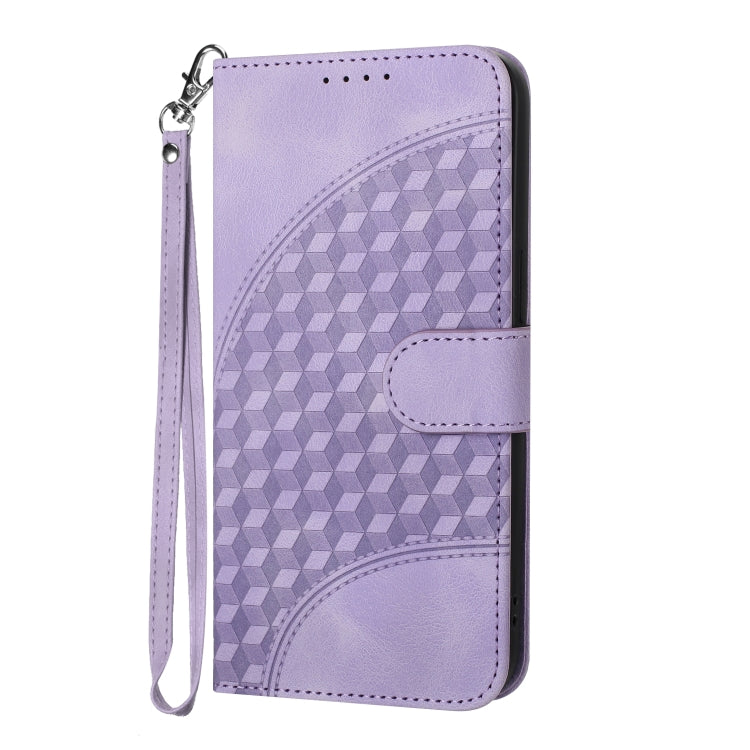 For Samsung Galaxy S24 Ultra 5G YX0060 Elephant Head Embossed Phone Leather Case with Lanyard(Light Purple) - Galaxy S24 Ultra 5G Cases by buy2fix | Online Shopping UK | buy2fix