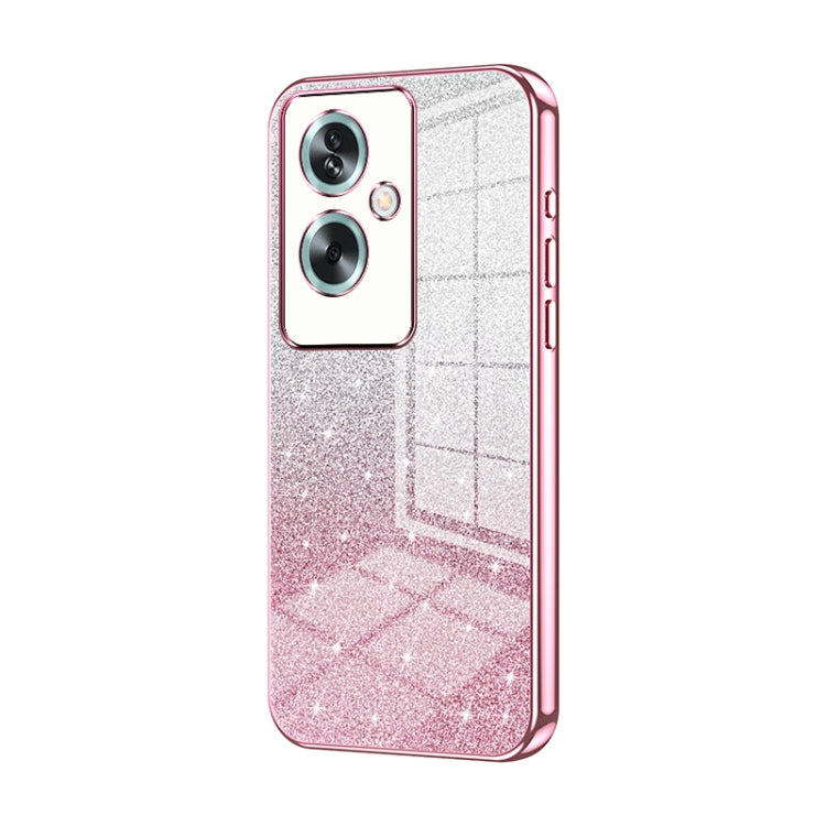 For OPPO A79 5G / A2 Gradient Glitter Powder Electroplated Phone Case(Pink) - OPPO Cases by buy2fix | Online Shopping UK | buy2fix