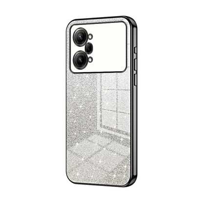 For OPPO K10 Pro Gradient Glitter Powder Electroplated Phone Case(Black) - OPPO Cases by buy2fix | Online Shopping UK | buy2fix