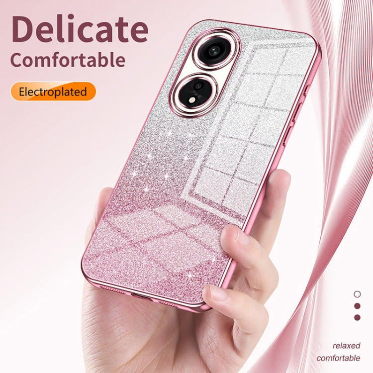 For OPPO K9 Gradient Glitter Powder Electroplated Phone Case(Silver) - OPPO Cases by buy2fix | Online Shopping UK | buy2fix