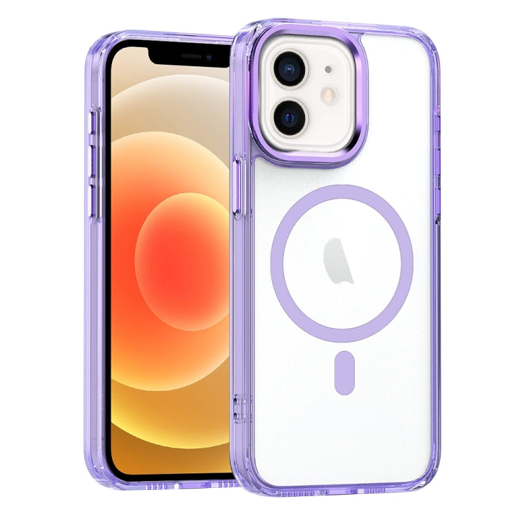 For iPhone 12 MagSafe Magnetic Clear Phone Case(Purple) - iPhone 12 / 12 Pro Cases by buy2fix | Online Shopping UK | buy2fix