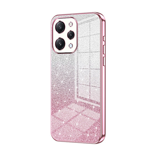 For Xiaomi Redmi 12 / Redmi Note 12R Gradient Glitter Powder Electroplated Phone Case(Pink) - Xiaomi Cases by buy2fix | Online Shopping UK | buy2fix