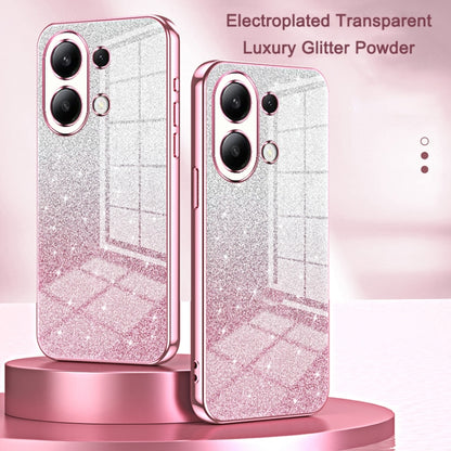 For Xiaomi Redmi Note 8 / Note 8 2021 Gradient Glitter Powder Electroplated Phone Case(Transparent) - Xiaomi Cases by buy2fix | Online Shopping UK | buy2fix