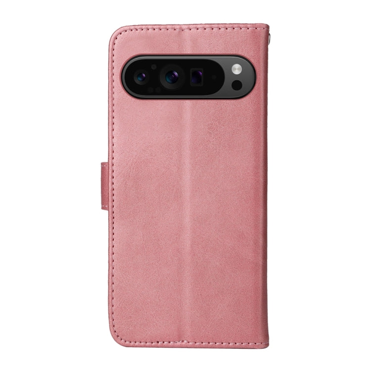 For Google Pixel 9 Pro Classic Calf Texture Flip Leather Phone Case(Rose Gold) - Google Cases by buy2fix | Online Shopping UK | buy2fix