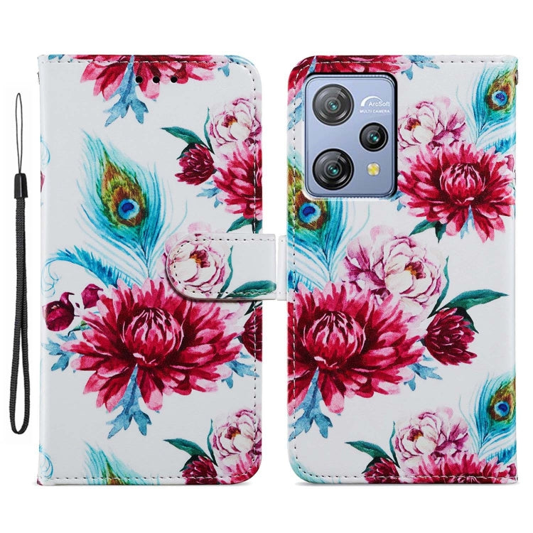 For Blackview A53 Pro Painted Pattern Horizontal Flip Leather Phone Case(Peacock Flower) - More Brand by buy2fix | Online Shopping UK | buy2fix