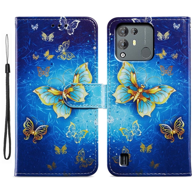 For Blackview A55 Pro Painted Pattern Horizontal Flip Leather Phone Case(Butterfly) - More Brand by buy2fix | Online Shopping UK | buy2fix