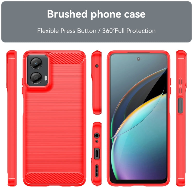 For Motorola Moto G 5G 2024 Brushed Texture Carbon Fiber TPU Phone Case(Red) - Motorola Cases by buy2fix | Online Shopping UK | buy2fix