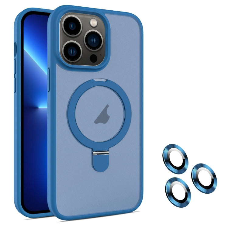 For iPhone 13 Pro MagSafe Magnetic Holder Phone Case(Blue) - iPhone 13 Pro Cases by buy2fix | Online Shopping UK | buy2fix