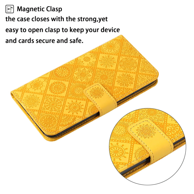 For Google Pixel 9 Pro XL Ethnic Style Embossed Pattern Leather Phone Case(Yellow) - Google Cases by buy2fix | Online Shopping UK | buy2fix