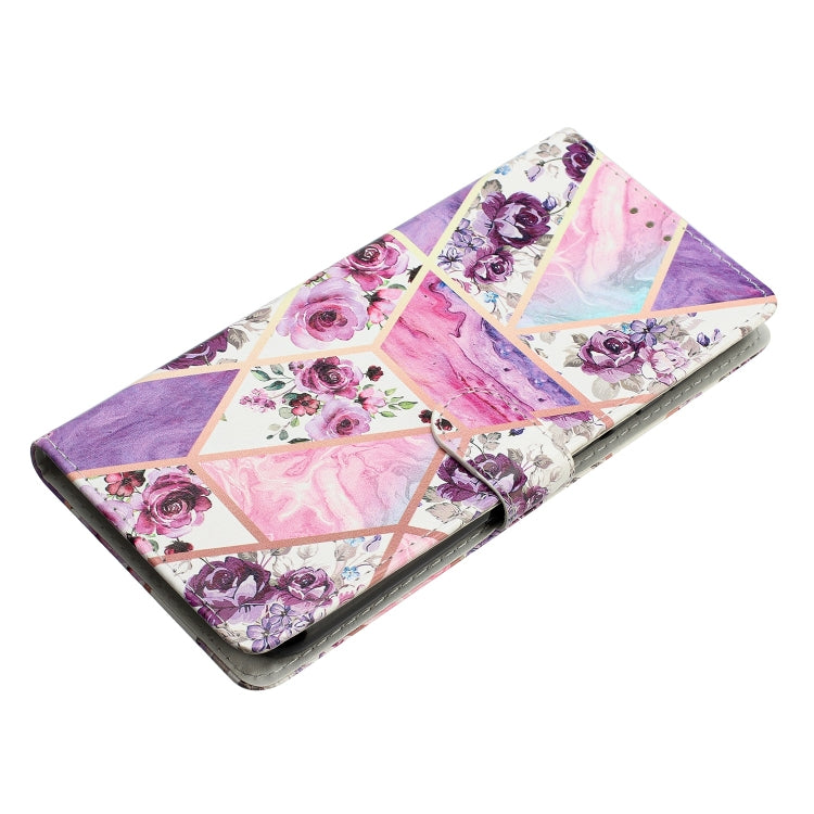 For Blackview A53 Pro Colored Drawing Leather Phone Case(Purple Marble) - More Brand by buy2fix | Online Shopping UK | buy2fix