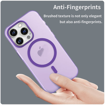 For iPhone 14 Pro MagSafe Frosted Translucent TPU + PC Full Coverage Phone Case(Dark Purple) - iPhone 14 Pro Cases by buy2fix | Online Shopping UK | buy2fix