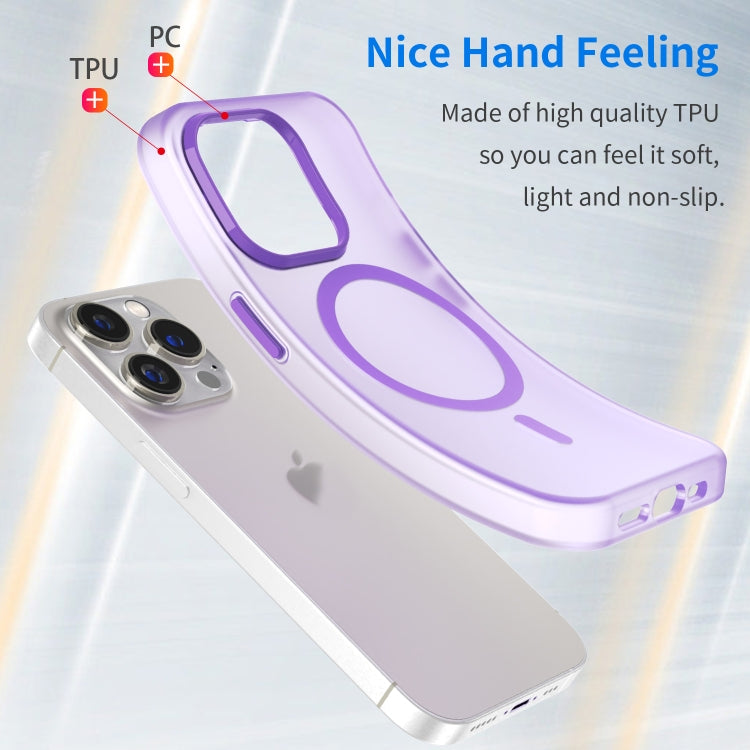 For iPhone 15 Pro MagSafe Frosted Translucent TPU + PC Full Coverage Phone Case(Dark Purple) - iPhone 15 Pro Cases by buy2fix | Online Shopping UK | buy2fix