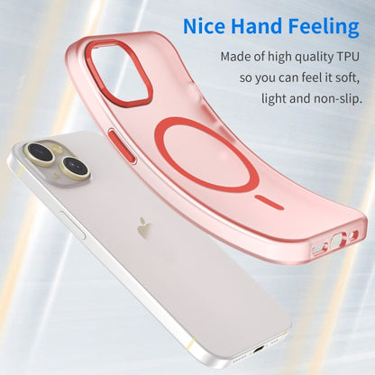 For iPhone 16 MagSafe Frosted Translucent TPU + PC Full Coverage Phone Case(Red) - iPhone 16 Cases by buy2fix | Online Shopping UK | buy2fix