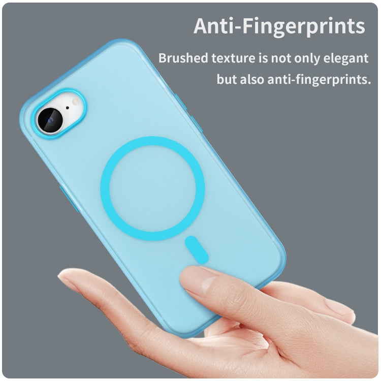 For iPhone SE 2024 MagSafe Frosted Translucent TPU + PC Full Coverage Phone Case(Blue) - More iPhone Cases by buy2fix | Online Shopping UK | buy2fix