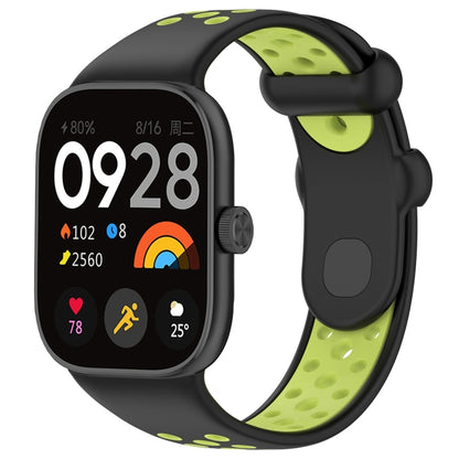 For Redmi Watch 4 Two Color Silicone Sports Watch Band(Black Lime) - Watch Bands by buy2fix | Online Shopping UK | buy2fix