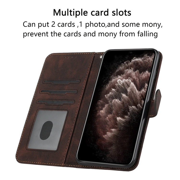 Cubic Skin Feel Flip Leather Phone Case For OnePlus 12(Brown) - OnePlus Cases by buy2fix | Online Shopping UK | buy2fix