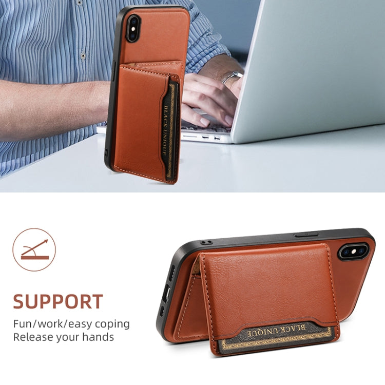 For iPhone XS Max Denior Cowhide Texture Leather MagSafe Detachable Wallet Phone Case(Brown) - More iPhone Cases by Denior | Online Shopping UK | buy2fix