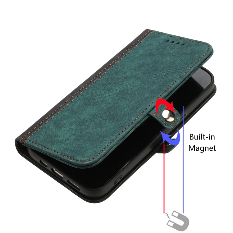 For Xiaomi Redmi K70 Side Buckle Double Fold Hand Strap Leather Phone Case(Dark Green) - K70 Cases by buy2fix | Online Shopping UK | buy2fix