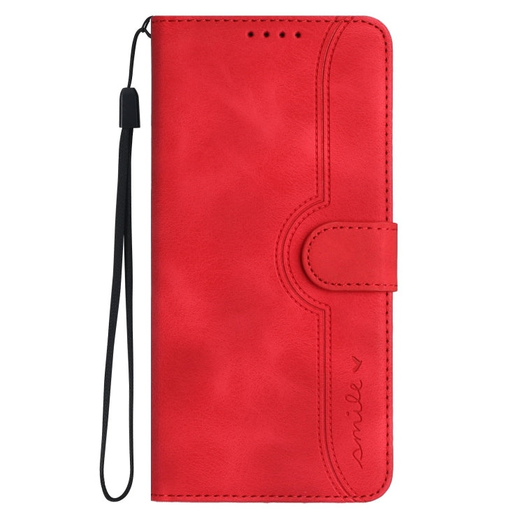 For Google Pixel 9 Pro Heart Pattern Skin Feel Leather Phone Case(Red) - Google Cases by buy2fix | Online Shopping UK | buy2fix