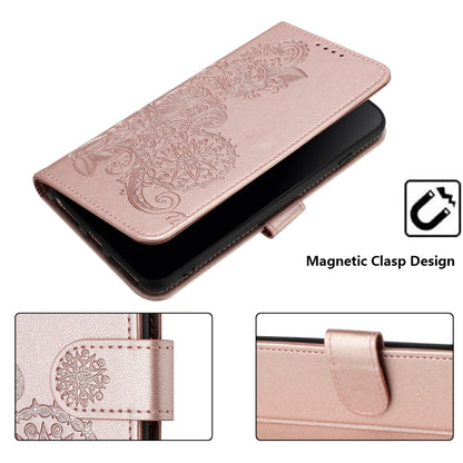 For Google Pixel 9 Pro Datura Flower Embossed Flip Leather Phone Case(Rose Gold) - Google Cases by buy2fix | Online Shopping UK | buy2fix