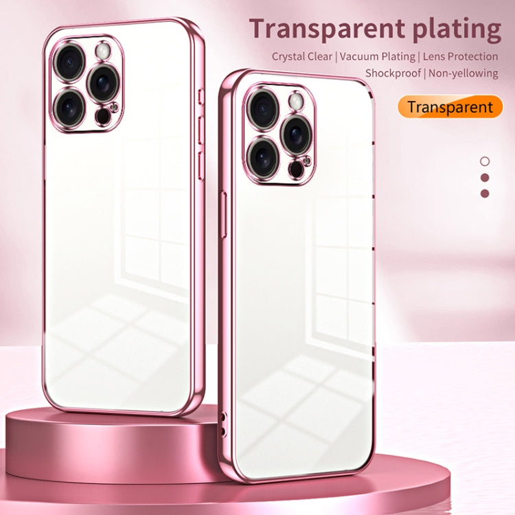 For iPhone 16 Pro Max Transparent Plating Fine Hole Phone Case(Purple) - iPhone 16 Pro Max Cases by buy2fix | Online Shopping UK | buy2fix