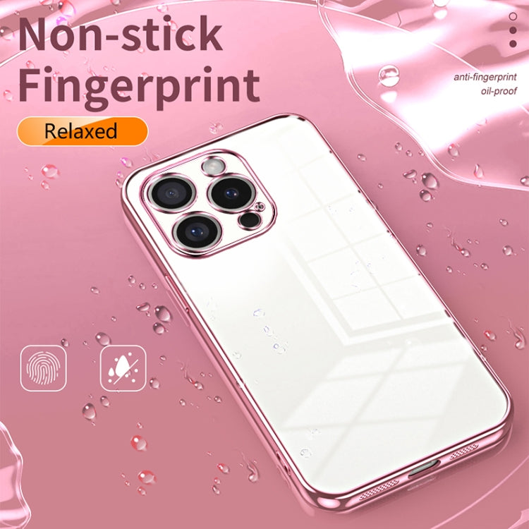 For iPhone 16 Pro Transparent Plating Fine Hole Phone Case(Pink) - iPhone 16 Pro Cases by buy2fix | Online Shopping UK | buy2fix