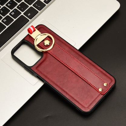 For Motorola Moto G 5G 2024 Wristband Leather Back Phone Case(Red) - Motorola Cases by buy2fix | Online Shopping UK | buy2fix