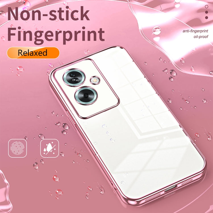 For OPPO A79 5G / A2 Transparent Plating Fine Hole Phone Case(Pink) - OPPO Cases by buy2fix | Online Shopping UK | buy2fix