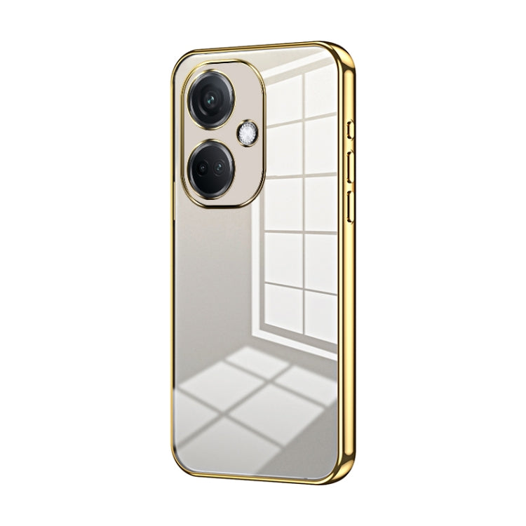 For OPPO K11 Transparent Plating Fine Hole Phone Case(Gold) - OPPO Cases by buy2fix | Online Shopping UK | buy2fix