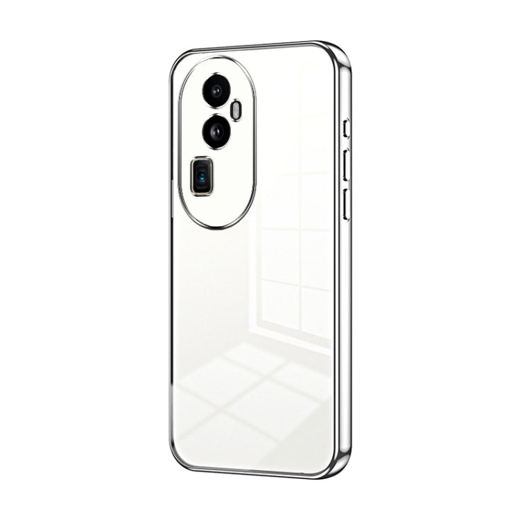 For OPPO Reno10 Pro+ Transparent Plating Fine Hole Phone Case(Silver) - OPPO Cases by buy2fix | Online Shopping UK | buy2fix