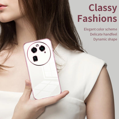 For OPPO Find X6 Transparent Plating Fine Hole Phone Case(Silver) - OPPO Cases by buy2fix | Online Shopping UK | buy2fix