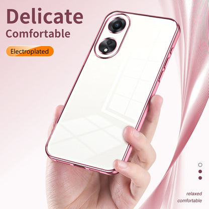 For OPPO A58 5G / A58x 5G Transparent Plating Fine Hole Phone Case(Transparent) - OPPO Cases by buy2fix | Online Shopping UK | buy2fix