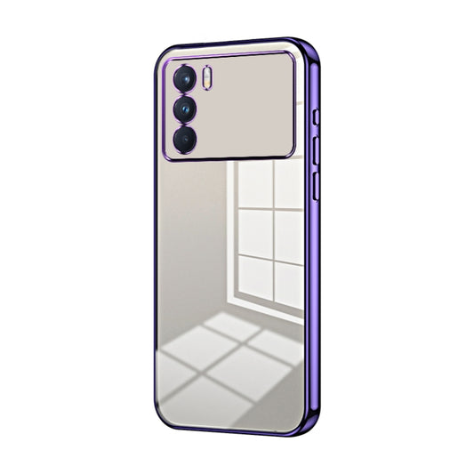 For OPPO K9 Pro Transparent Plating Fine Hole Phone Case(Purple) - OPPO Cases by buy2fix | Online Shopping UK | buy2fix