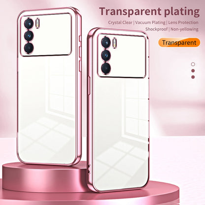 For OPPO K9 Pro Transparent Plating Fine Hole Phone Case(Pink) - OPPO Cases by buy2fix | Online Shopping UK | buy2fix