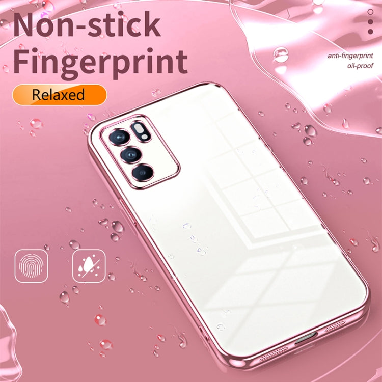 For OPPO Reno6 Indian / Malay Transparent Plating Fine Hole Phone Case(Transparent) - OPPO Cases by buy2fix | Online Shopping UK | buy2fix