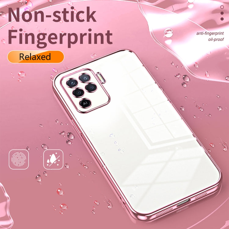 For OPPO A94 4G Transparent Plating Fine Hole Phone Case(Green) - OPPO Cases by buy2fix | Online Shopping UK | buy2fix