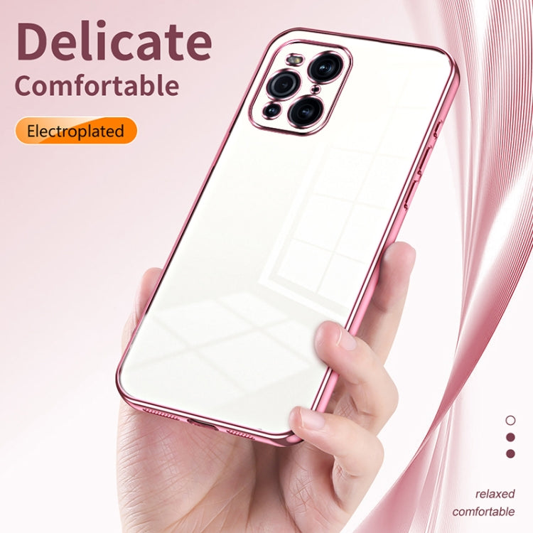 For OPPO Find X3 / Find X3 Pro Transparent Plating Fine Hole Phone Case(Silver) - OPPO Cases by buy2fix | Online Shopping UK | buy2fix