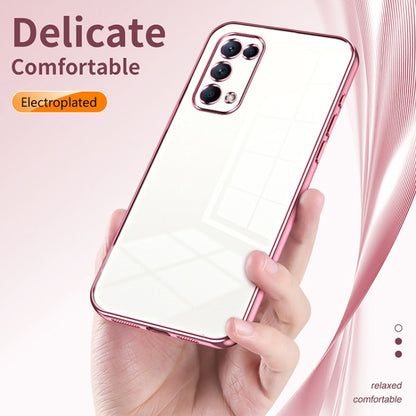 For OPPO Reno5 4G/5G / Reno5 K Transparent Plating Fine Hole Phone Case(Transparent) - OPPO Cases by buy2fix | Online Shopping UK | buy2fix