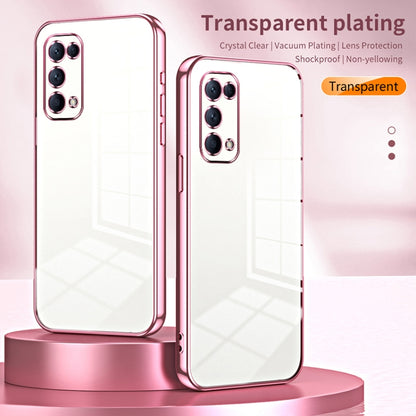 For OPPO Reno5 4G/5G / Reno5 K Transparent Plating Fine Hole Phone Case(Black) - OPPO Cases by buy2fix | Online Shopping UK | buy2fix