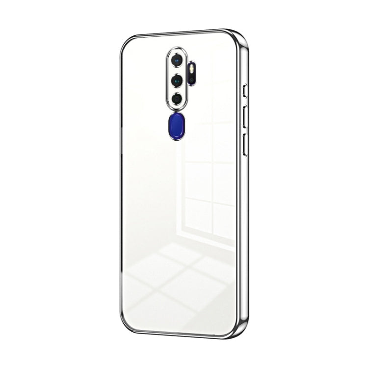 For OPPO A11x / A9 2020 Transparent Plating Fine Hole Phone Case(Silver) - OPPO Cases by buy2fix | Online Shopping UK | buy2fix