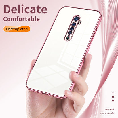 For OPPO Reno2 Transparent Plating Fine Hole Phone Case(Pink) - OPPO Cases by buy2fix | Online Shopping UK | buy2fix