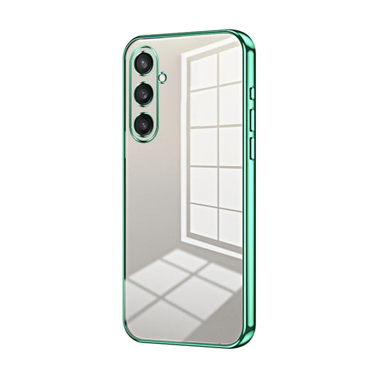 For Samsung Galaxy S23 FE 5G Transparent Plating Fine Hole Phone Case(Green) - Galaxy S23 FE 5G Cases by buy2fix | Online Shopping UK | buy2fix