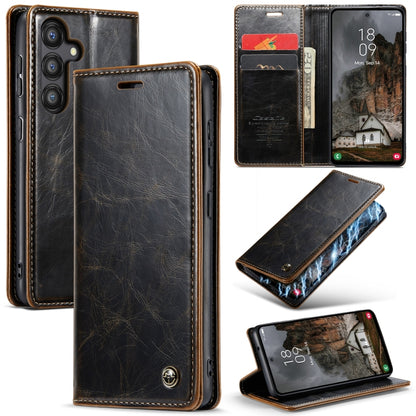 For Samsung Galaxy A55 5G CaseMe 003 Crazy Horse Texture Flip Leather Phone Case(Coffee) - Galaxy Phone Cases by CaseMe | Online Shopping UK | buy2fix