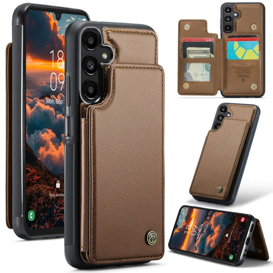 For Samsung Galaxy A25 4G CaseMe C22 PC+TPU Business Style RFID Anti-theft Leather Phone Case(Brown) - Galaxy Phone Cases by CaseMe | Online Shopping UK | buy2fix