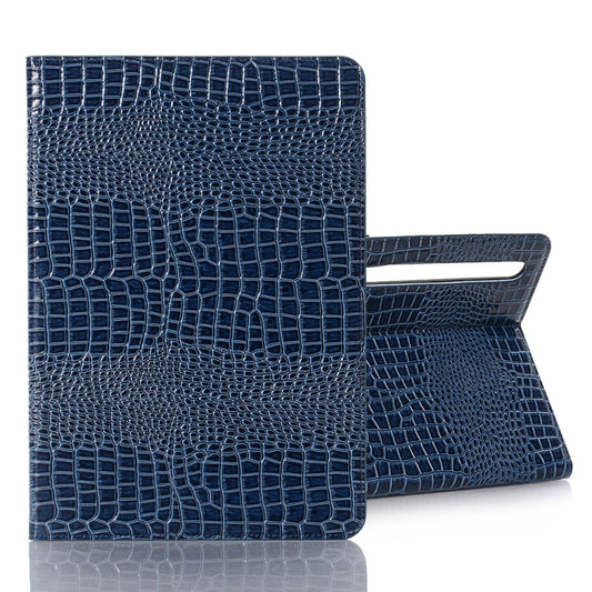 For Samsung Galaxy Tab S9 FE Crocodile Texture Leather Tablet Case(Blue) - Galaxy Tab S9 FE by buy2fix | Online Shopping UK | buy2fix