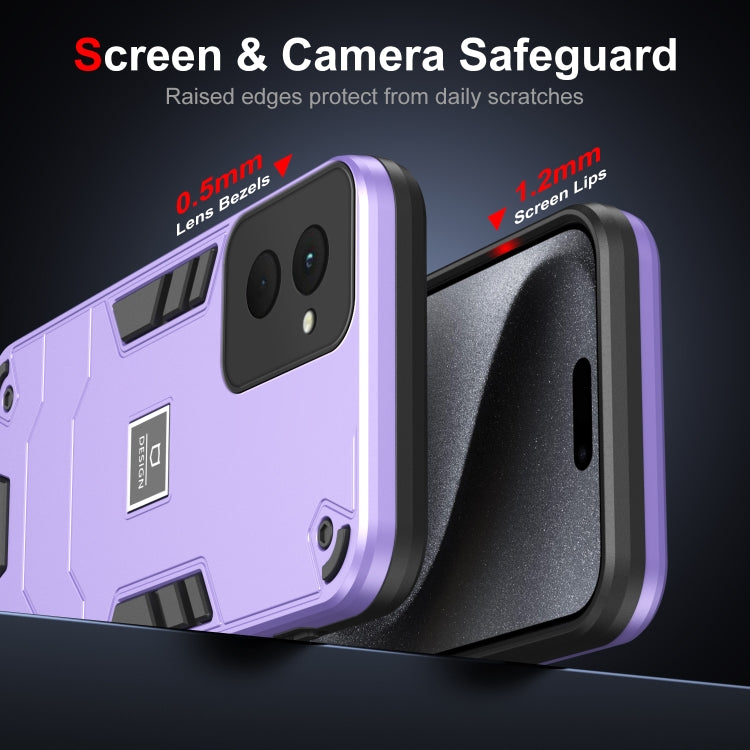 For Motorola Moto G Power 2024 2 in 1 Shockproof Phone Case(Purple) - Motorola Cases by buy2fix | Online Shopping UK | buy2fix