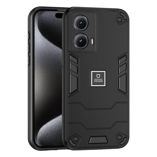 For Motorola Edge 5G 2024 Shockproof TPU Hybrid PC Phone Case(Black) - Motorola Cases by buy2fix | Online Shopping UK | buy2fix