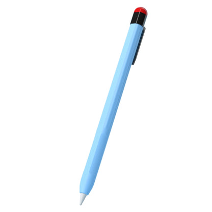 For Apple Pencil 2 Pen Clip Silicone Stylus Pen Protective Case(Sky Blue) - Pencil Accessories by buy2fix | Online Shopping UK | buy2fix