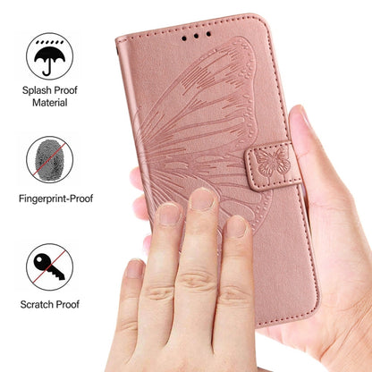 For Xiaomi Redmi K70 / K70 Pro Embossed Butterfly Leather Phone Case(Rose Gold) - K70 Cases by buy2fix | Online Shopping UK | buy2fix