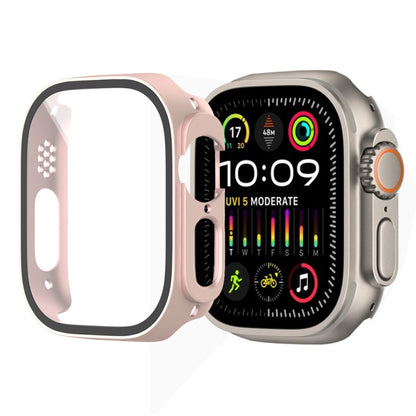 For Apple Watch Ultra 2 / Ultra 49mm Painting PC Hybrid Tempered Film Integrated Watch Case(Rose Gold) - Watch Cases by buy2fix | Online Shopping UK | buy2fix